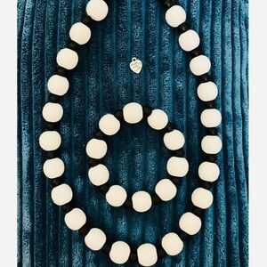 Black and White Geometric Necklace